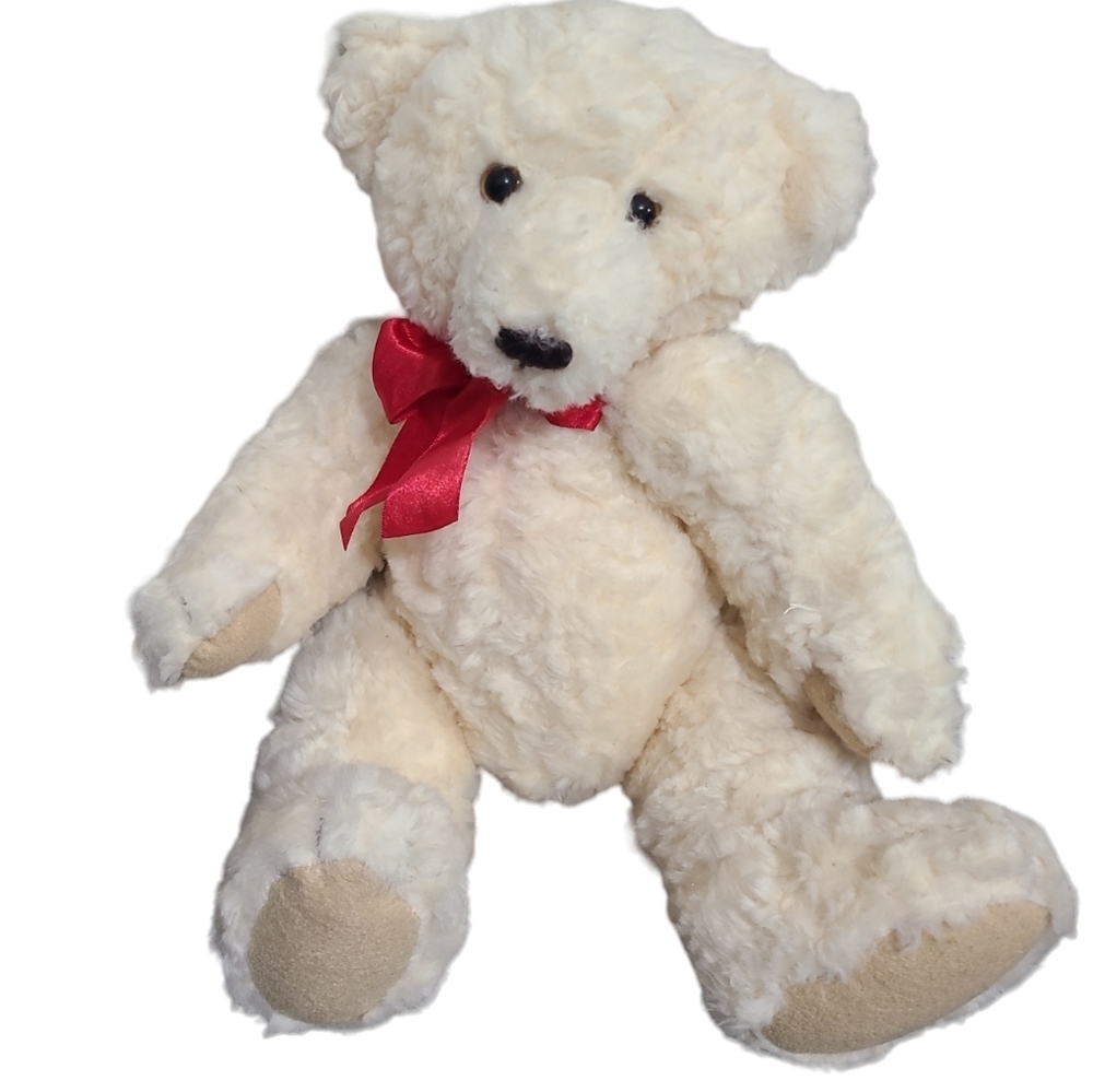 Vintage 1994 cream/off white Dakin Jointed Posable Bear 15" Plush Stuffed Animal
